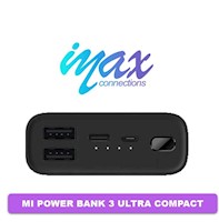 POWER BANK 3 ULTRA COMPACT 10000 MAH, 2 PUERTOS USB +1 TYPE C - NEGRO